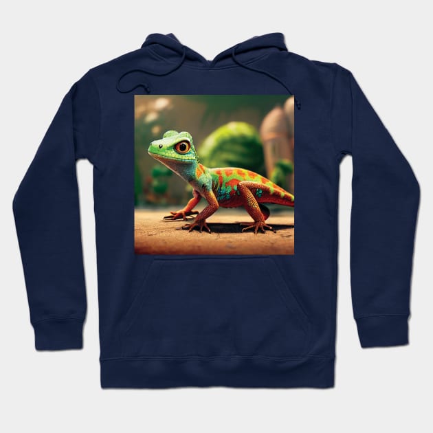 Brightly Coloured Lizard in the Desert Hoodie by Geminiartstudio